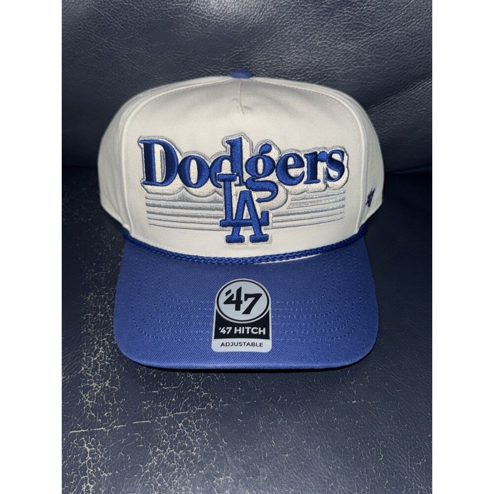 New Dodgers '47 Hat Hitch Snapback W/ Rope Los Angeles Cap Blue White Men's LA